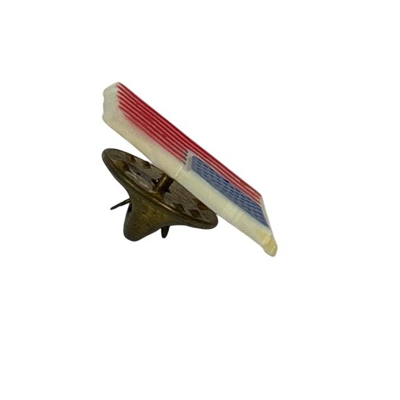 Vintage American Flag Plastic Lapel Pin Clutch Back Raised Design Retro - Picture 3 of 6